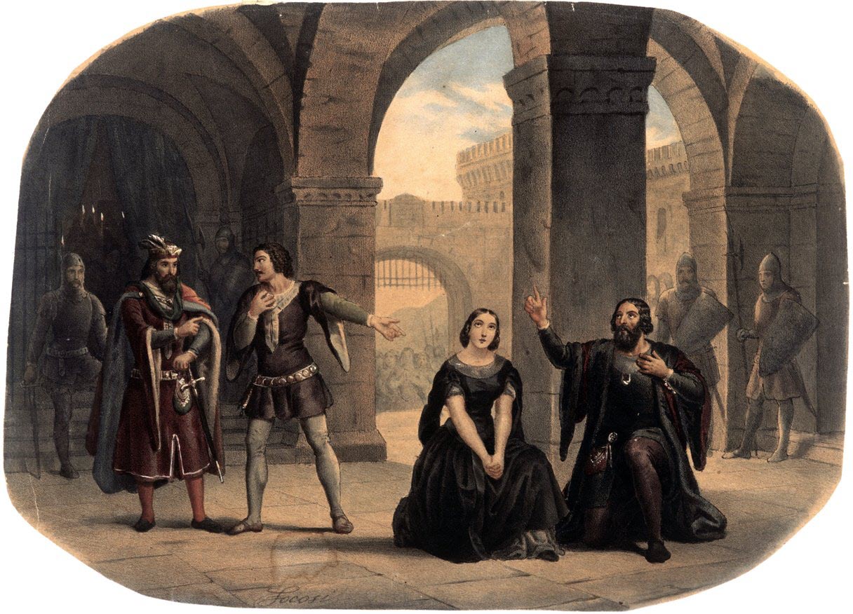Scene taken from the opera 'La forza del destino' by composer Giuseppe Verdi