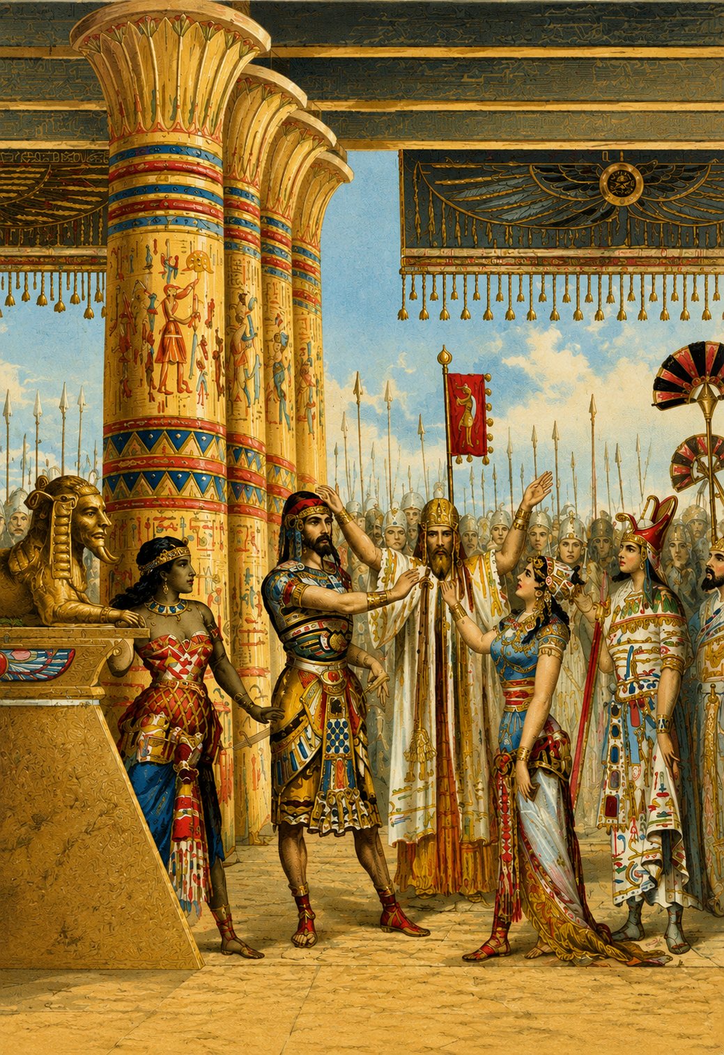 Ceremonial scene inspired by Verdi’s Aida